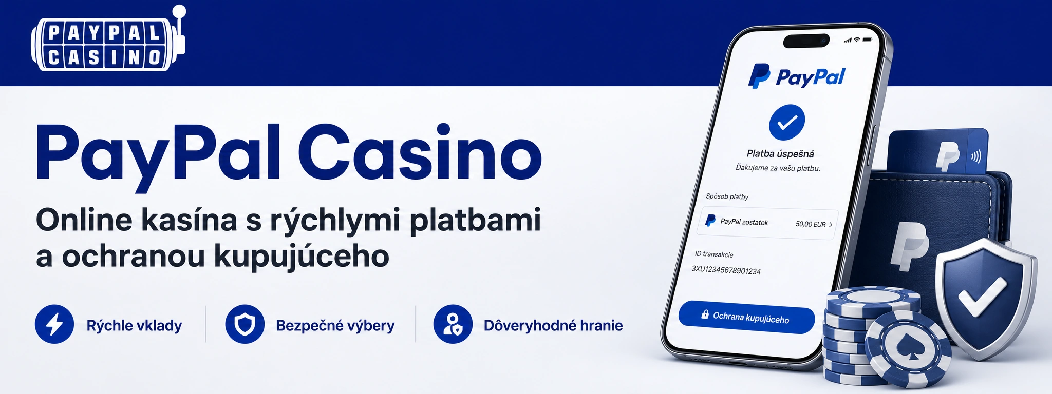 Online kasína s rýchlymi platbami cez PayPal